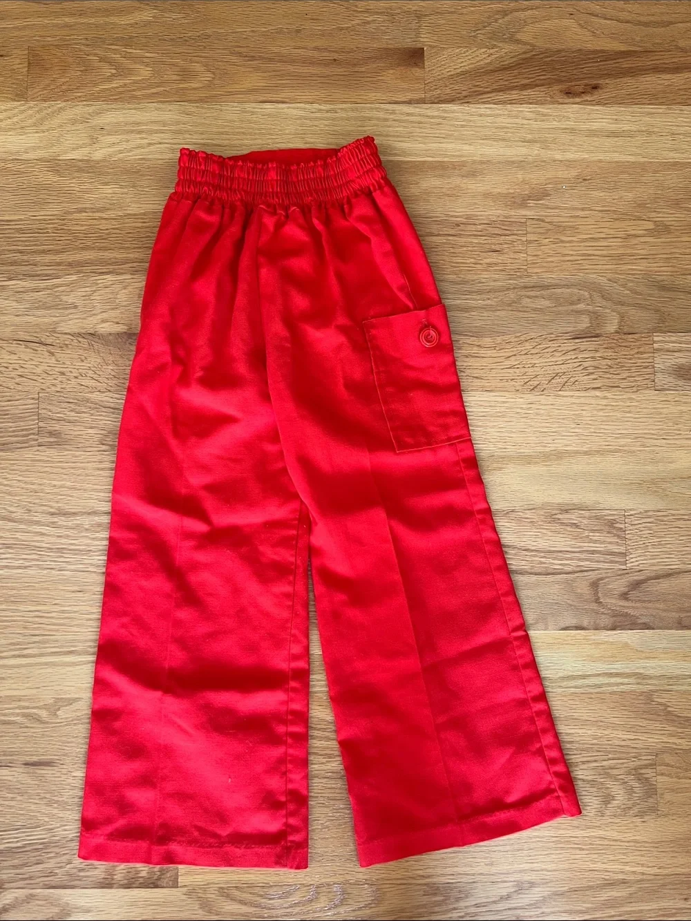 Vintage Carters Kids Bright Red Wide-Leg Pants 6x